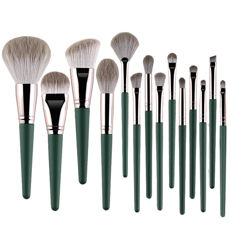 Hot Green Makeup Brushes Set for Women Cosmetic Foundation Powder Blush Eyeshadow Kabuki Blending Make Up Brush Beauty Tools