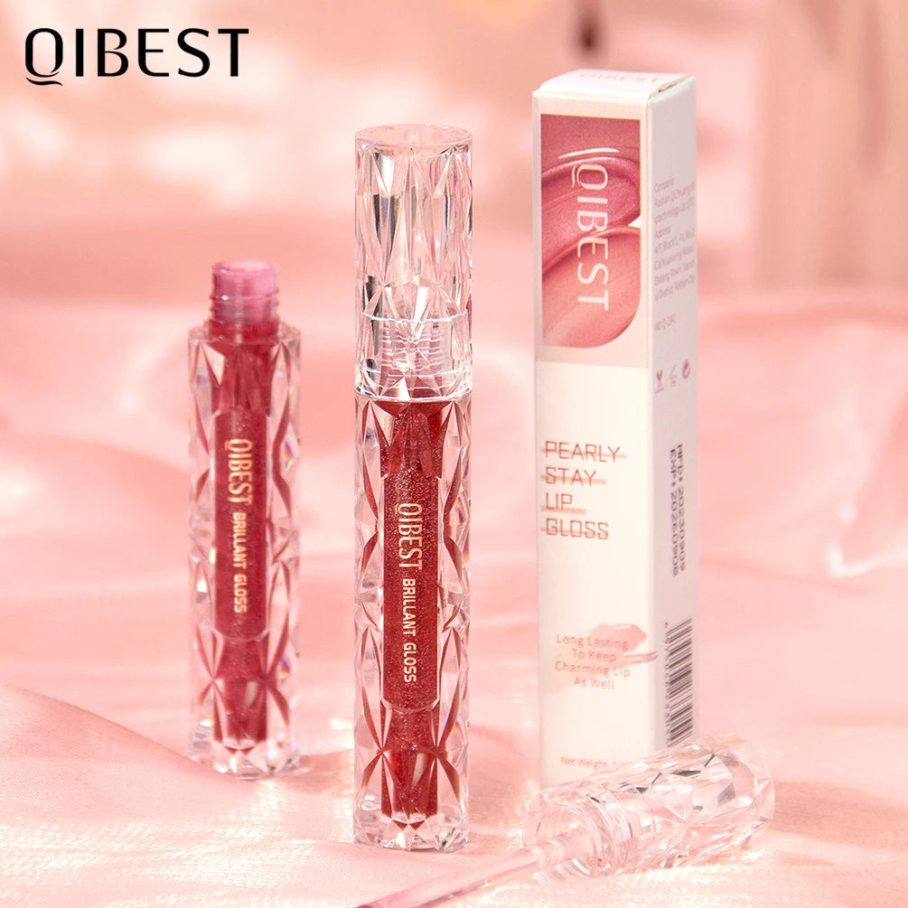 QIBEST Glitter Shimmer Liquid Lipstick High Quality Waterproof Lightweight Lip Gloss Long Lasting Lip Tint Make Up Cosmetics