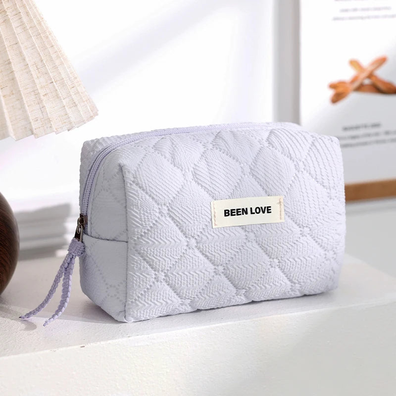 Makeup Bag Set Quilted Makeup Bag Women's Large Floral Makeup Bag Cute Cotton Makeup Bag Floral Travel Toiletries Storage Bag