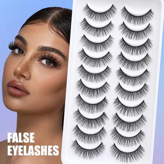 DINGSEN 10 pairs False Eyelashes 3D Thick Fake Eyelash Extension Wispy Full Strip Lashes make up Natural Eyelashes