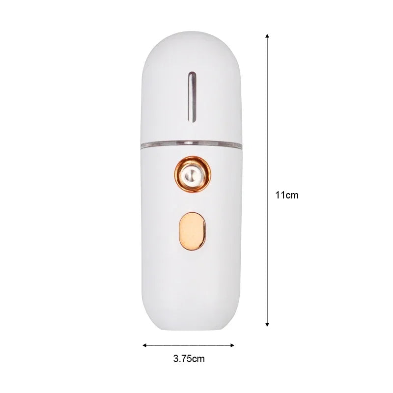 Mini Portable Humidifier Nano Mister Facial Steamer Device Beauty Spray Hydrating Apparatus Cold Spray Apparatus Rechargeable