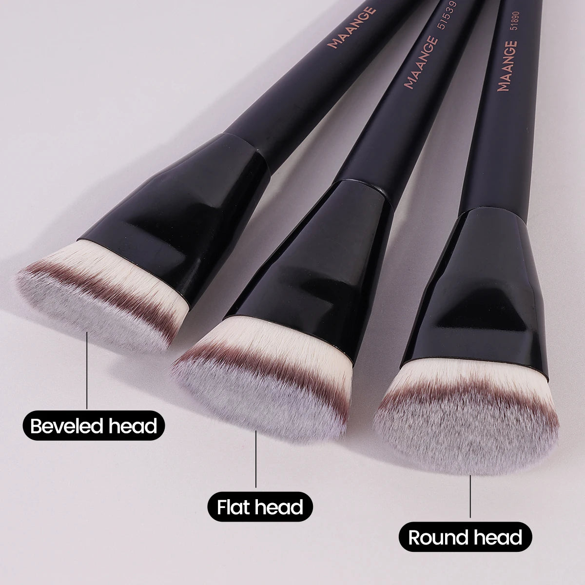 MAANGE 3pcs Makeup Brush Set Angle Round Flat Head Foundation Brush Soft Bristle With Box Skin-friendly Makeup Tool for Beauty